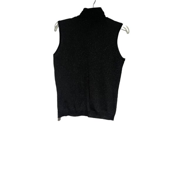 Kasper And Company ASL. Women's Sleeveless Turtle Neck Shimmery Top Black Size M - Picture 2 of 5